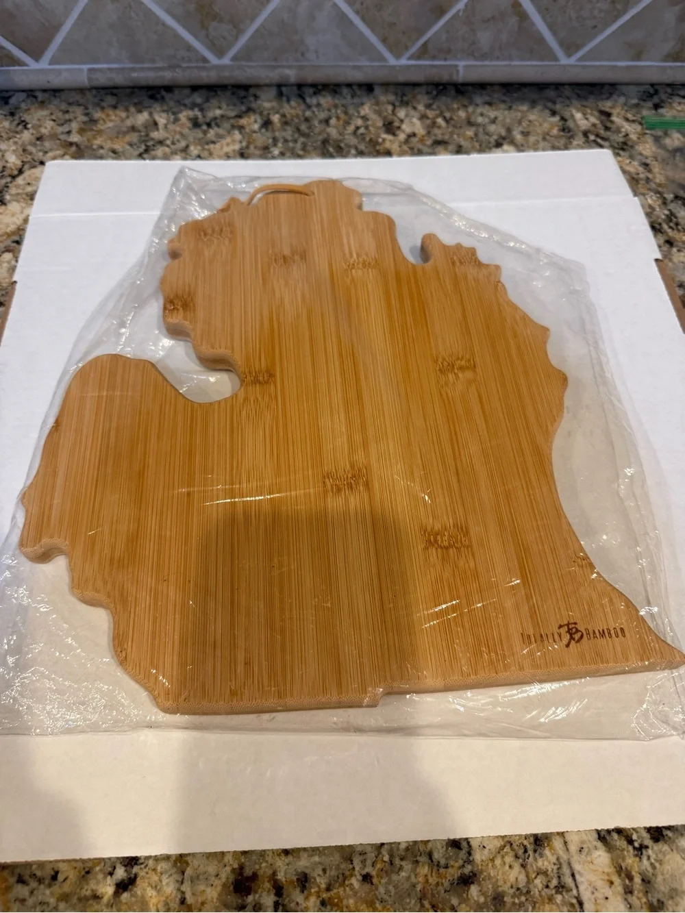 Totally Bamboo Michigan State Shaped Serving & Cutting Board Heart of Lansing